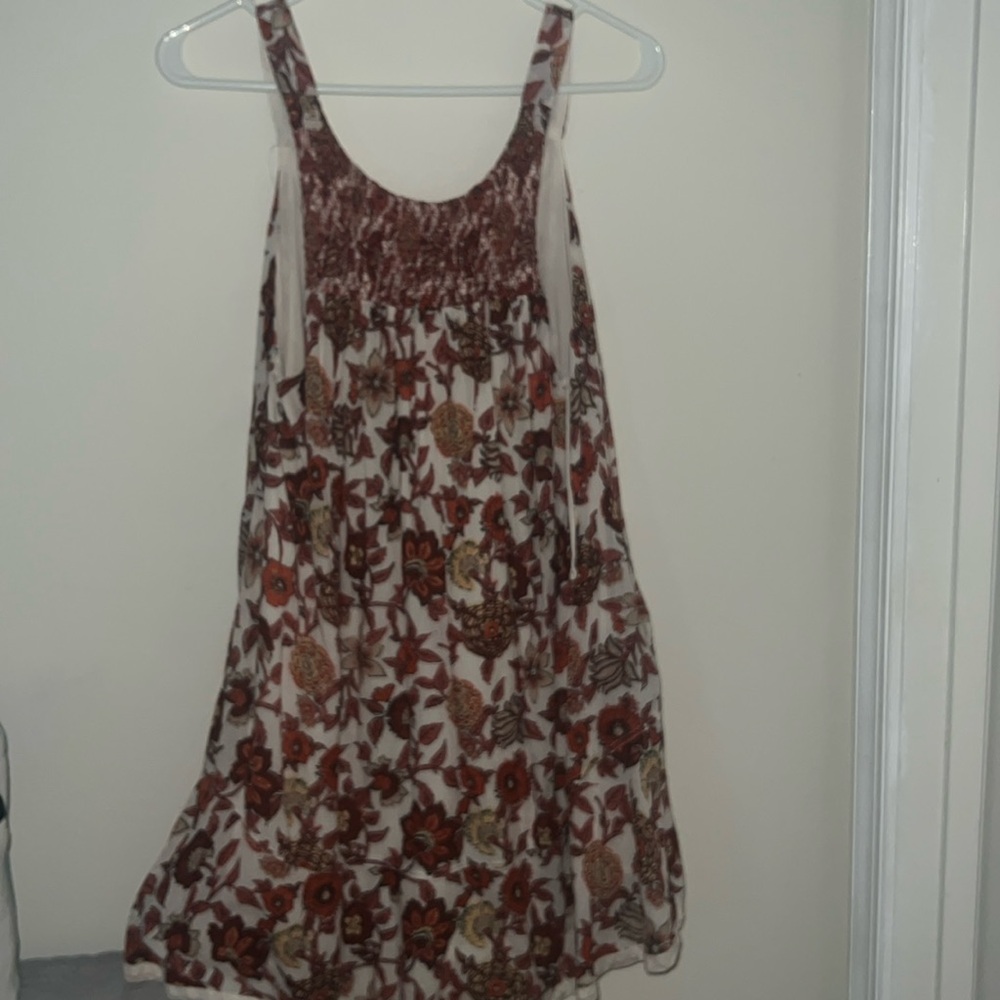 Free people mini dress in white/red